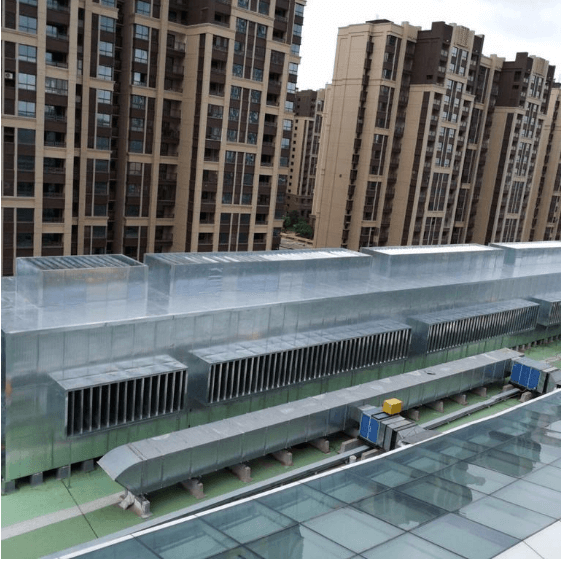 02 武漢天虹廣場(chǎng)樓頂冷卻塔降噪、冷卻塔噪音治理